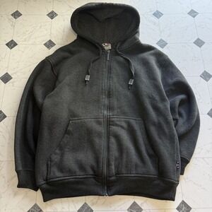 Pro USA Zip Up Hoodie Mens Small Black Sherpa Lined Heavyweight